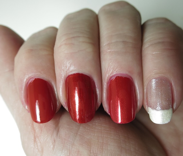 red and white nail polish